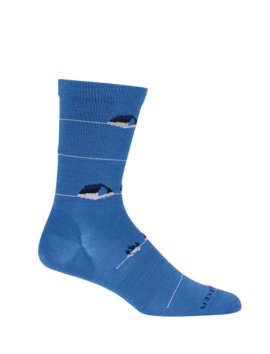 Lazurite / Ether Men's Icebreaker Merino Lifestyle Ultralight Crew Backcountry Camp Socks | USA 1009XYUF